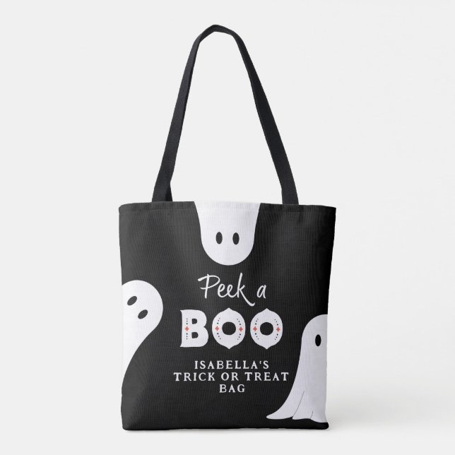Personlig Peek A Boo Spöken Bus eller godis Tygkasse (Baksida)