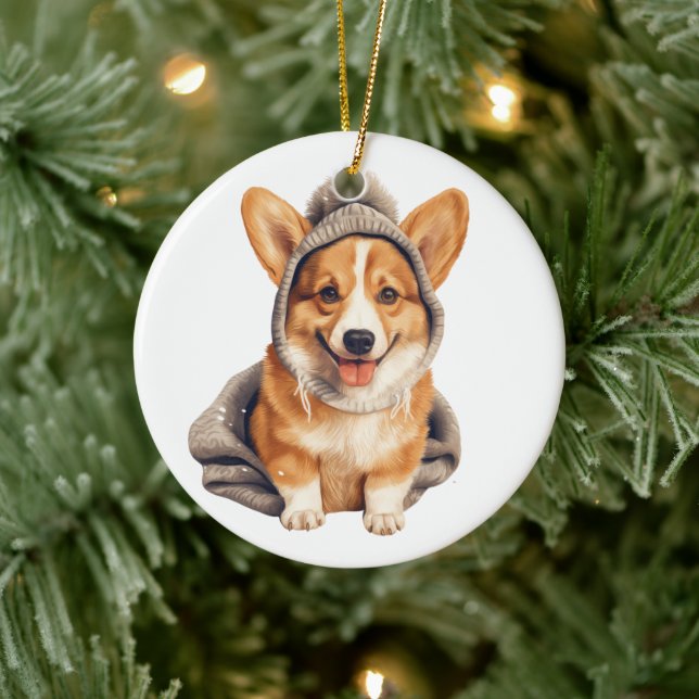 Personlig Pembroke Welsh Corgi Hund Art Julgransprydnad Keramik (Träd)