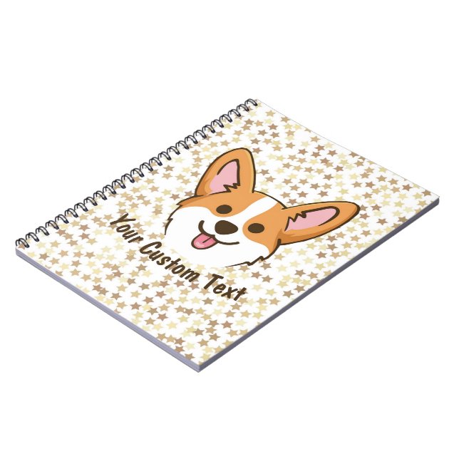 Personlig Pembroke Welsh Corgi Puppy Hund Stars Anteckningsbok (Vänstra Sidan)
