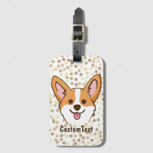 Personlig Pembroke Welsh Corgi Puppy Hund Stars Bagagebricka
