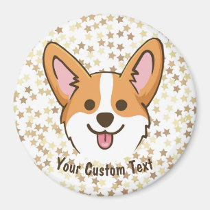 Personlig Pembroke Welsh Corgi Puppy Hund Stars Magnet