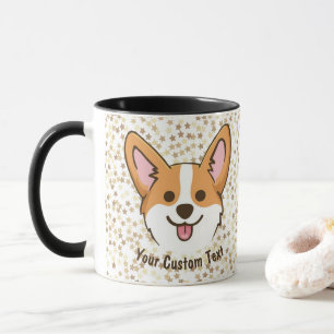 Personlig Pembroke Welsh Corgi Puppy Hund Stars Mugg