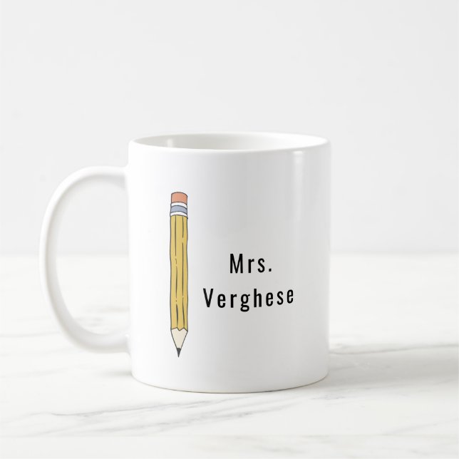 Personlig Pencil Lärarkaffe Kaffemugg (Vänster)