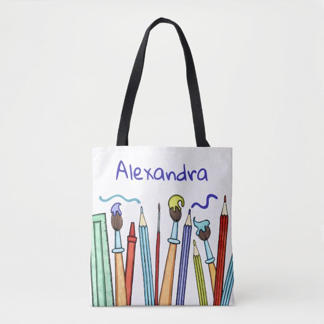 Personlig Pencil och Paintpenshskolan Bok Tygkasse (Framsida)