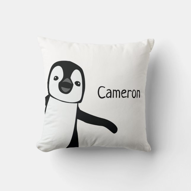 Personlig Penguin Black och white | BABY Kudde (Framsida)