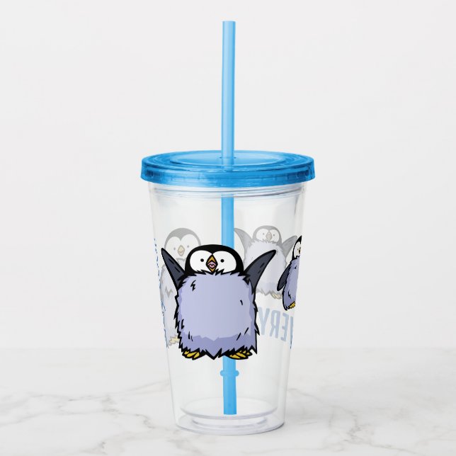 Personlig Penguin Chick Big n Lycklig Tumbler Take Away Mugg (Framsida)