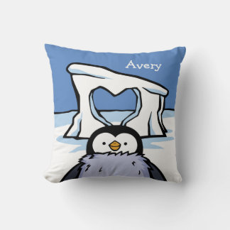 Personlig Penguin Chick Heart Cushion Kudde