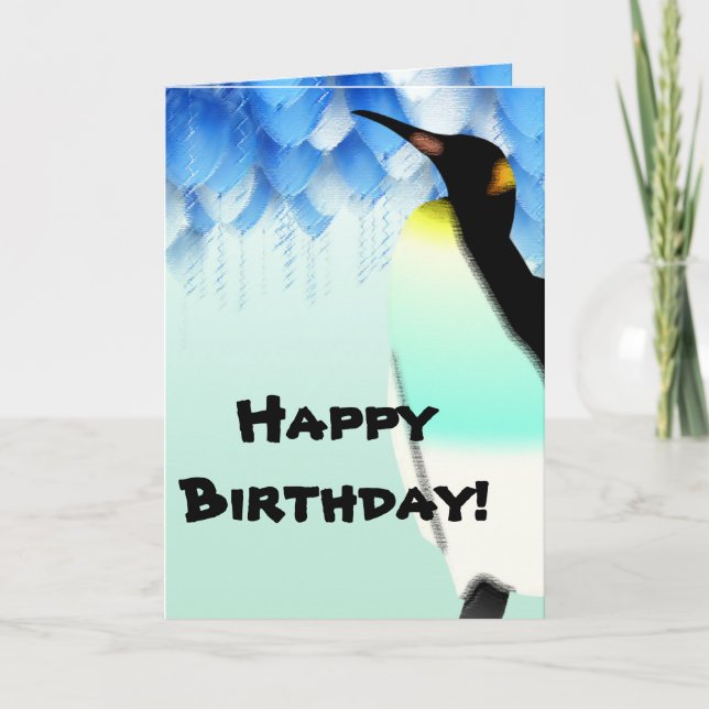 Personlig Penguin Grattis på födelsedagen Greeting Kort (Framsida)