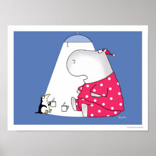 PERSONLIG PENGUIN Hett Chocolate poster med Boynto