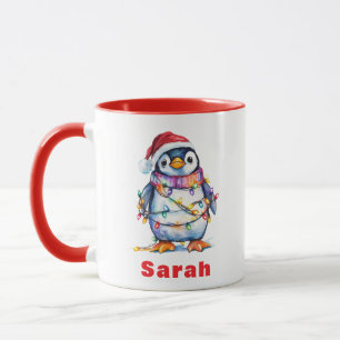 Personlig Penguin-Ljusets anpassade namn Mugg