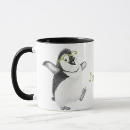 Personlig Penguin Mugg med Black Handle