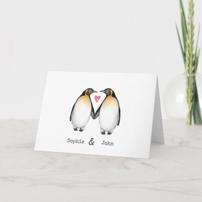 Personlig Penguin-Valentineser kort (Framsida)