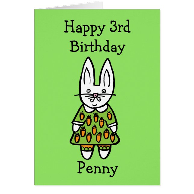 Personlig Penny kanin Hälsningskort (Framsidan)