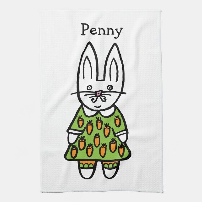 Personlig Penny kanin Kökshandduk (Vertikal)
