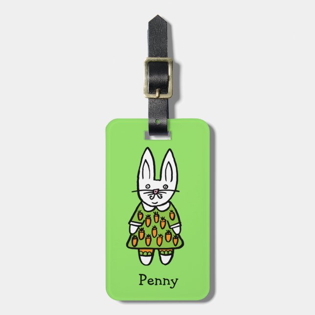 Personlig Penny the Rabbit Bagagebricka (Vertikal Framsida)