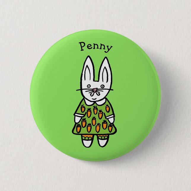 Personlig Penny the Rabbit Knapp (Framsida)