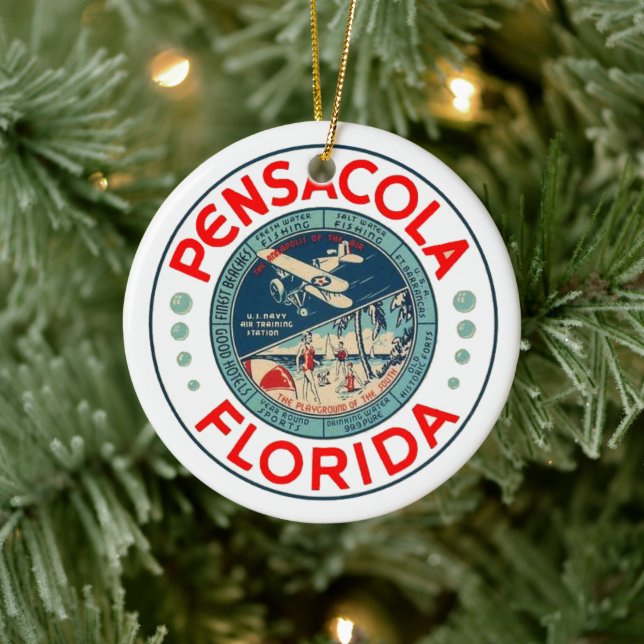 PERSONLIG Pensacola Florida Julgransprydnad Keramik (Träd)