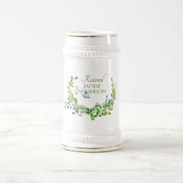 Personlig Pension Beer Stein Botanical Guld Sejdel