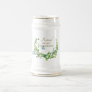 Personlig Pension Beer Stein Botanical Guld Sejdel