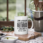 Personlig Pension: Förklaringen har upphört att gä Kaffemugg<br><div class="desc">Den här söta gåvan är tvungen att göra någons dag vid pension party. Lägg till året pension och ett namn genom att klicka på knappen "Personalisera" ovan. Gör en underbar lämnande gåva till din bästa medarbetare eller chef</div>