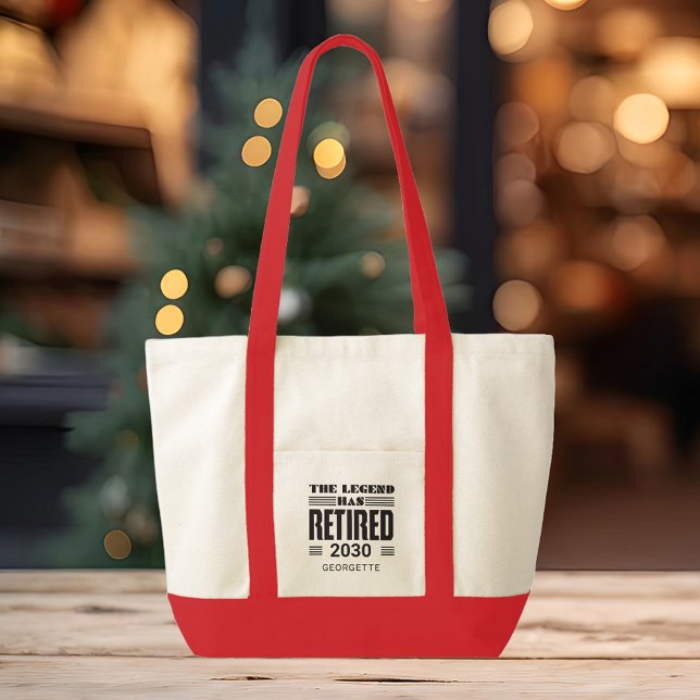 Personlig Pension: Förklaringen har upphört att gä Tygkasse (The Legend Retired Red Handles Tote Bag)