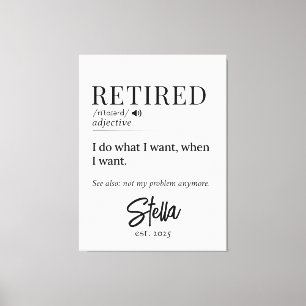 Personlig Pension Gift - pensionerad definition Canvastryck