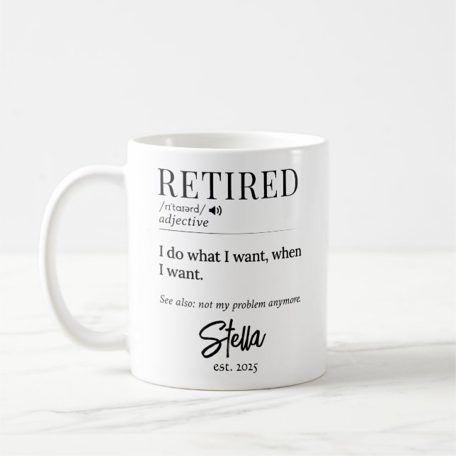 Personlig Pension Gift - pensionerad definition Kaffemugg (Vänster)