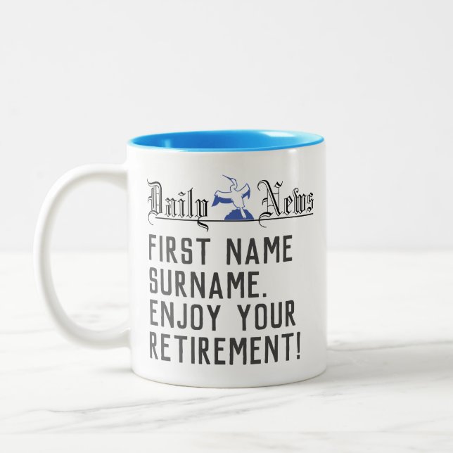 Personlig Pension Gift Två-Tonad Mugg (Vänster)