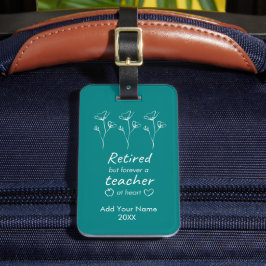 Personlig Pension Lärare Teal Monogram Bagagebricka