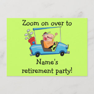 Personlig Pension Party Inledning, Golf Cart Inbjudningar