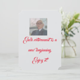 personlig pensioneringsfest inbjudan med foto