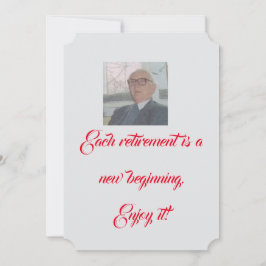 personlig pensioneringsfest inbjudan med foto