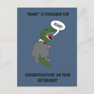 Personlig pensioneringsgratulation Dinosaurie Vykort