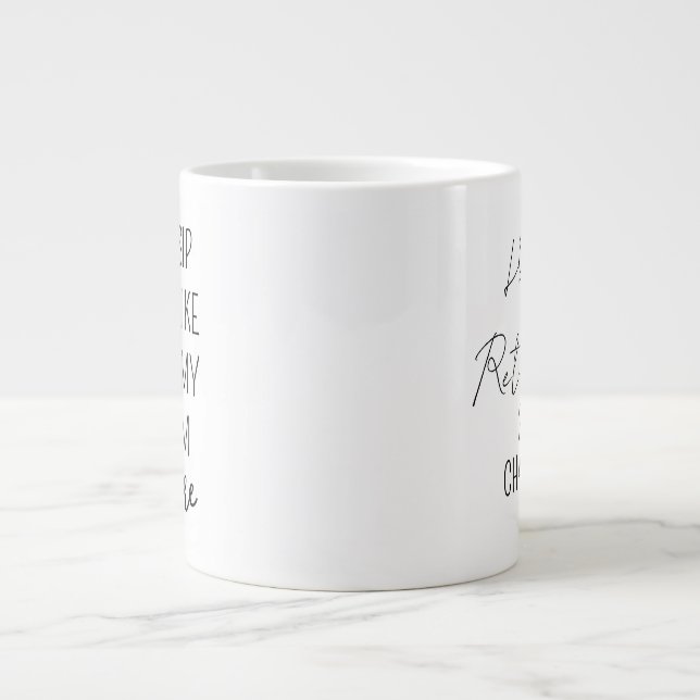 Personlig pensionskaffemugg, Glad pension Jumbo Mugg (Framsidan)