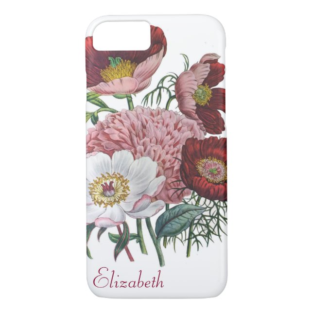 Personlig Peonies Case-Mate iPhone Skal (Baksida)