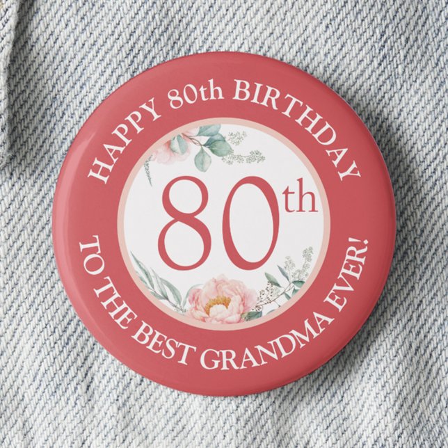 Personlig Peony Birthday Pin Knapp (Skapare uppladdad)