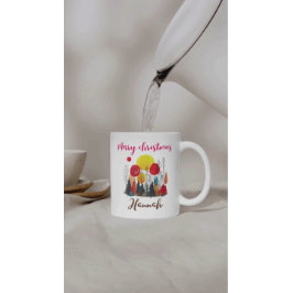 Personlig Peony Botanisk jul Två-Tonad Mugg