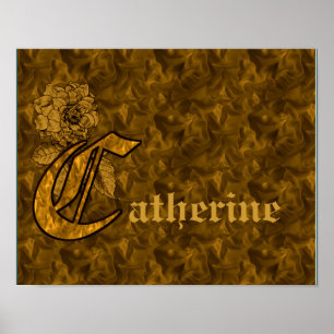 Personlig Peony Monogram Initial C Poster