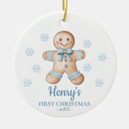 Personlig pepparkaksgirlang för babys första jul julgransprydnad keramik