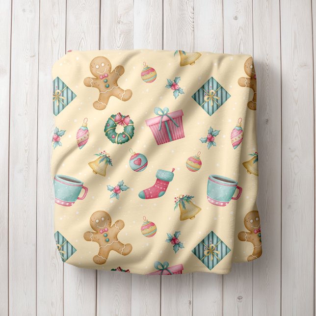 Personlig pepparkaksjul filt av fleece (Skapare uppladdad)
