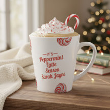 Personlig Peppermint Season Helgdag Latte Mugg