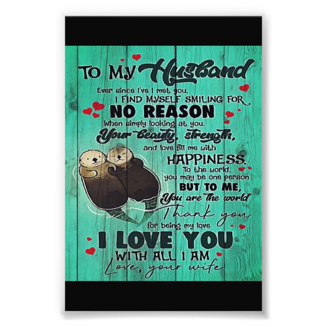 Personlig perfekt-gåva till min make brev fototryck (Framsidan)