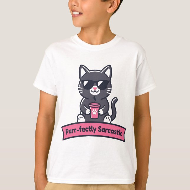 Personlig perfekt sarkastisk svart katt-mugg t shirt (Framsida)