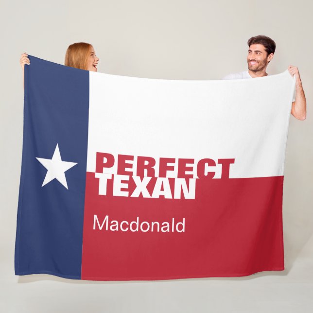 Personlig PERFEKT TEXAN Fleecefilt (På plats)