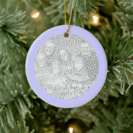 Personlig Periwinkle Round Gräns Photo Julgransprydnad Keramik