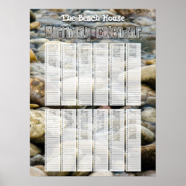 Personlig Perpetual Beach Birthday Calendar Poster