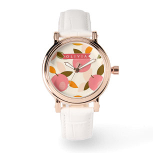Personlig Persikomuster Söt Retro Sommar Armbandsur