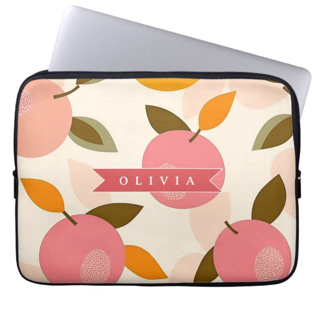 Personlig Persikomuster Söt Retro Sommar Laptop Fodral (Framsidan)