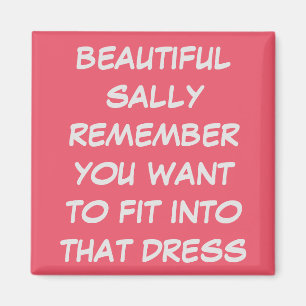 PERSONLIG PERSONLIGT BRÖLLP DRESS FIT DIET MAGNET