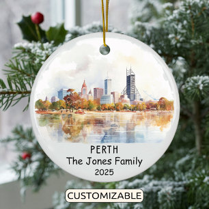 Personlig Perth Ornament, Australien Julgransprydnad Keramik